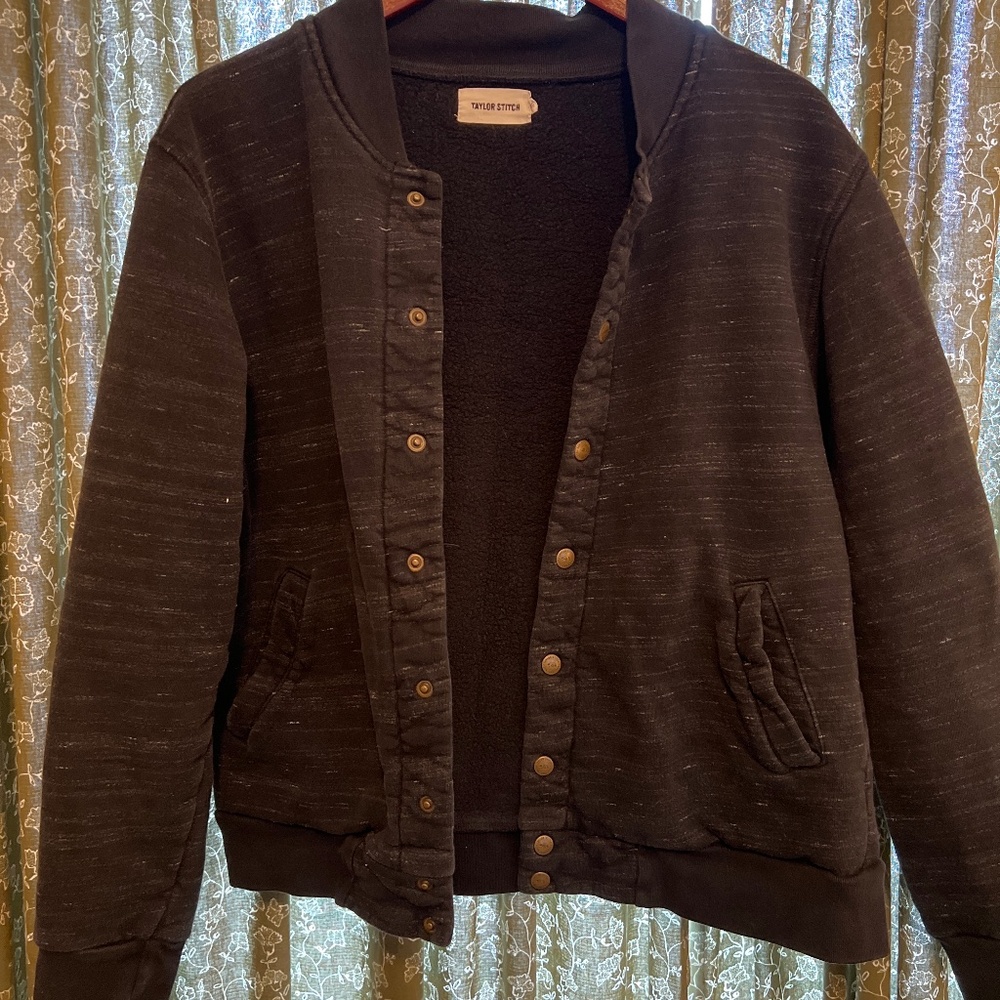 Taylor stitch bomber jacket black size 40